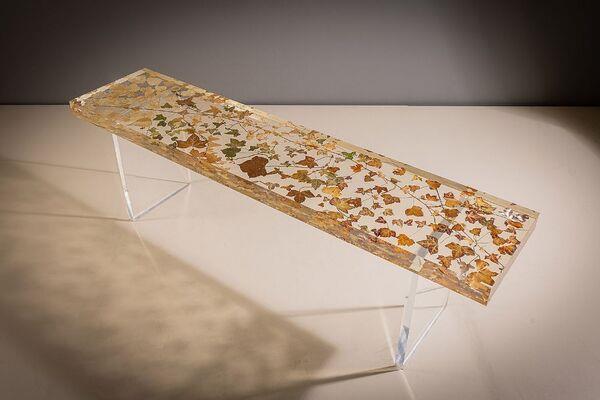 The ivy bench by Sasha Sykes at de Veres.