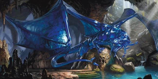Sapphire Blue Dragon Inside Ocean Cave