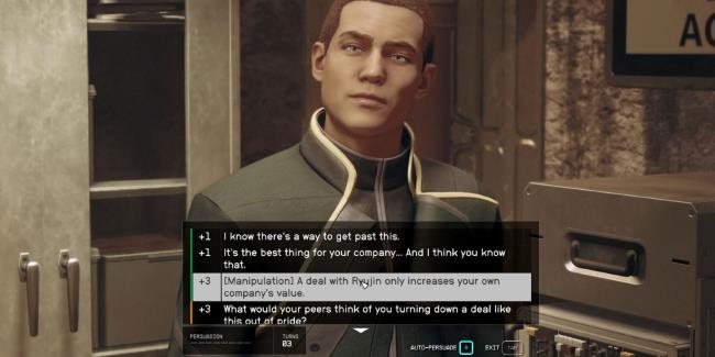 Starfield Persuasion Screen