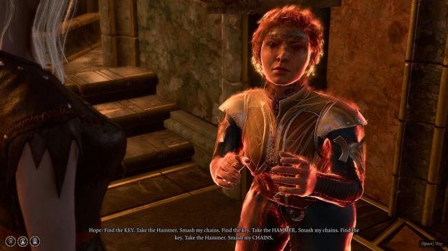 Hope Recites A Chant To Find The Kep Take The Hammer And Smash Her Chains In Baldur's Gate 3