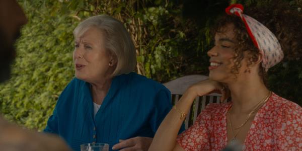 Sylvia and Rose reacting to a wild story of the Doctor's in the Doctor Who 60th anniversary speical The Giggle