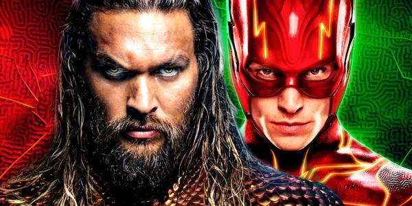Jason Momoa in Aquaman and the Lost Kingdom & Ezra Miller in The Flash